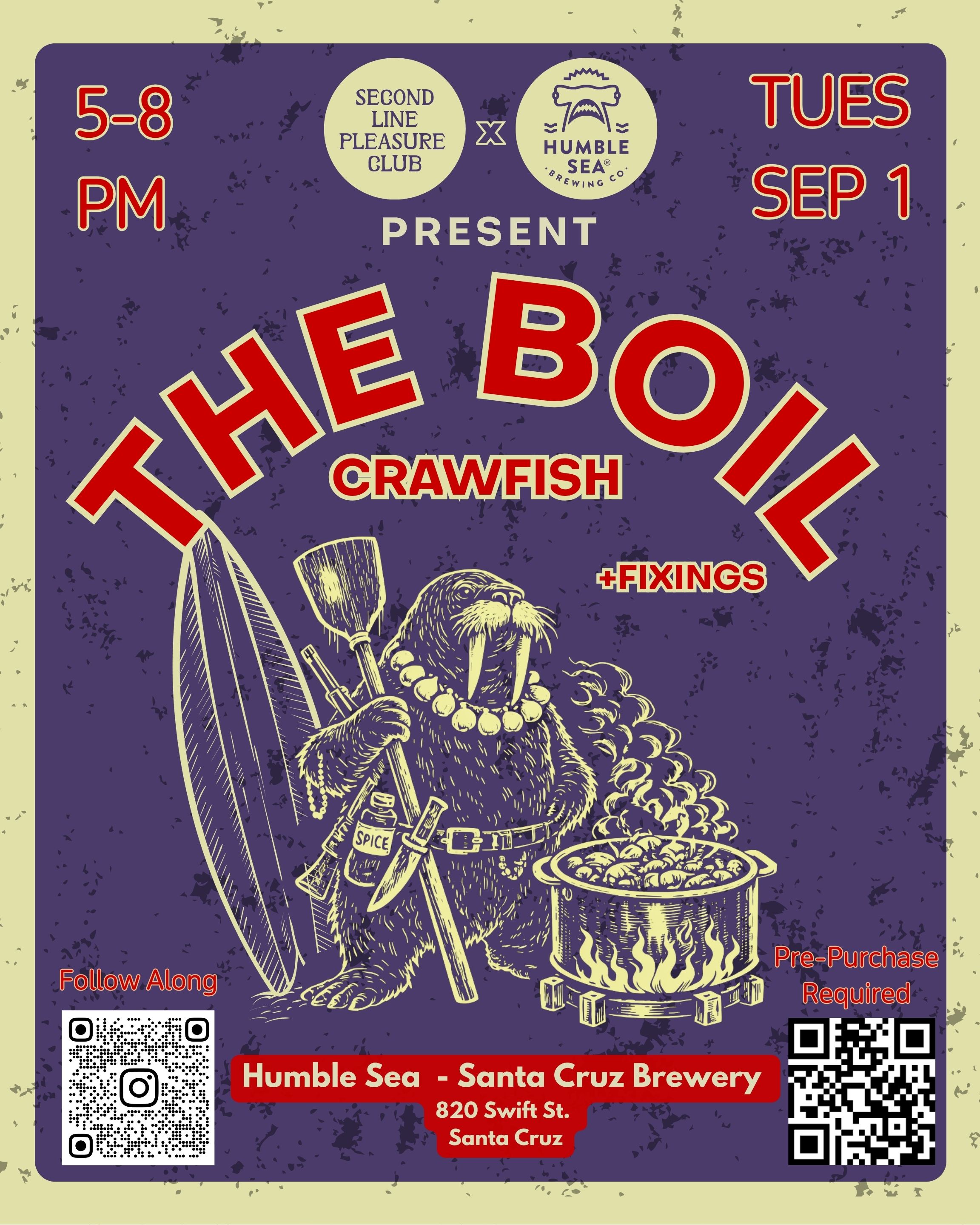 Crawfish boil at Humble Sea Brewing Santa Cruz — Second Line Pleasure Club